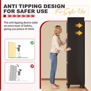 SOLAURA 71 Tall Metal Armoire Wardrobe Cabinet with 2 Doors, Wardrobe Closet with Hanging Rod and Adjustable Shelves, Freestanding Closet for Home Living/Laundry Room/Department (Black)