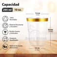 thumbnail image 2 of Berry Bloom 100 Vasos Reutilizables con Borde Dorado Paquete Con 100 Piezas, Copas Elegantes para Fiestas, Bodas, Postre, Cócteles, Vino (10 ONZAS), 2 of 8