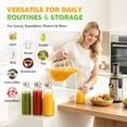 thumbnail image 5 of Tarvako 6 Set 18oz Glass Juice Bottles with Lids, Reusable Glass Water Bottles with Stainless Steel Cap for Refrigerator, Juicing, 100% Leak Proof, BPA Free, Juice Bottle Drinking Jar Containers, 5 of 8