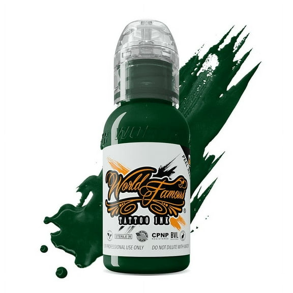 World Famous Tattoo Ink - Professional Tattooing Pigments - Vegas Green 1oz