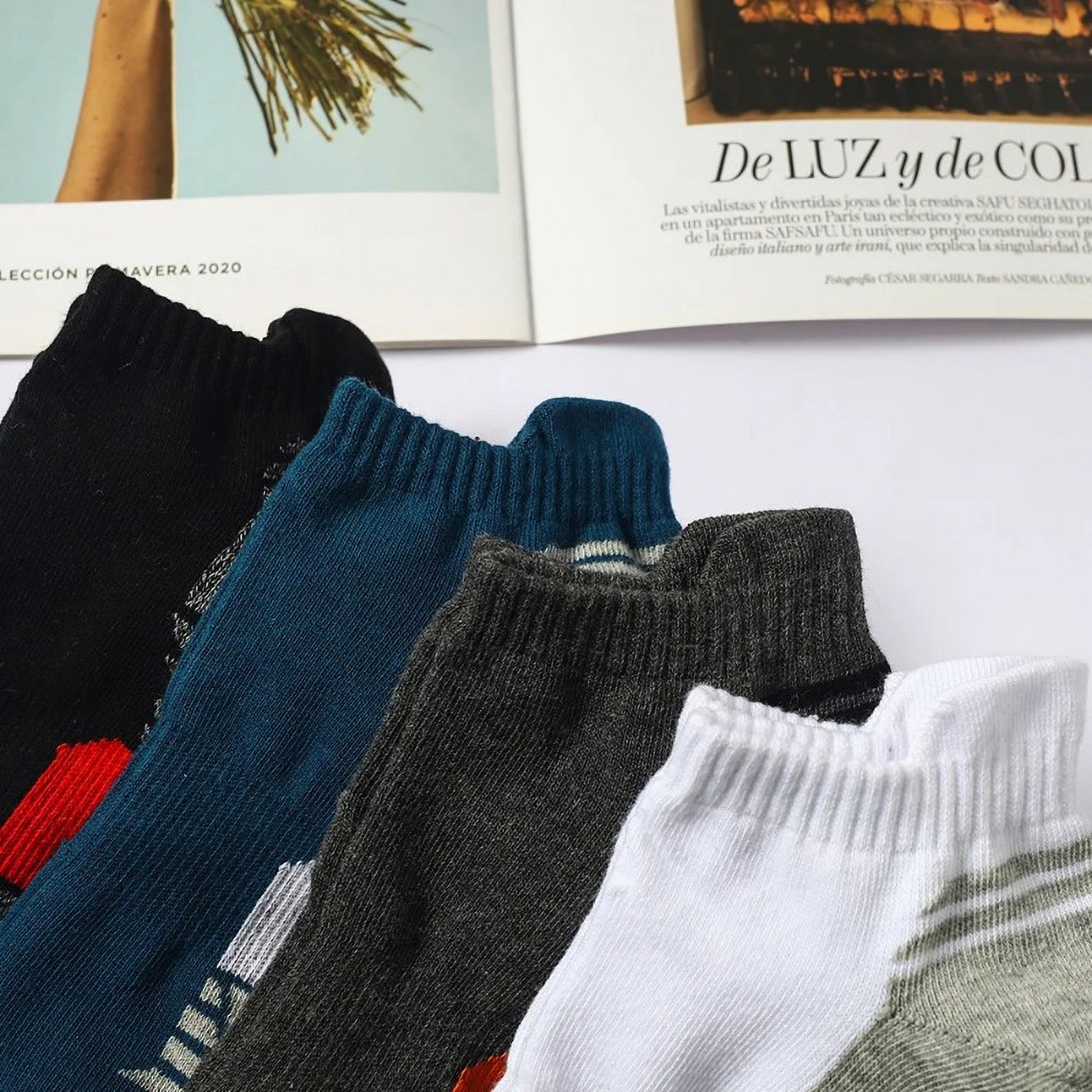 4 Pairs of Soft & Breathable Cotton Blend Short Socks for Men - Comfortable Low-Cut Ankle Socks for Summer Casual Sports , Hand Washable, Solid Color, Knit Fabric