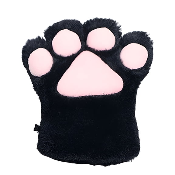 TELOLY Girl's Soft Windproof Fleece Winter Gloves,Womens Gloves,Cat Paws Black