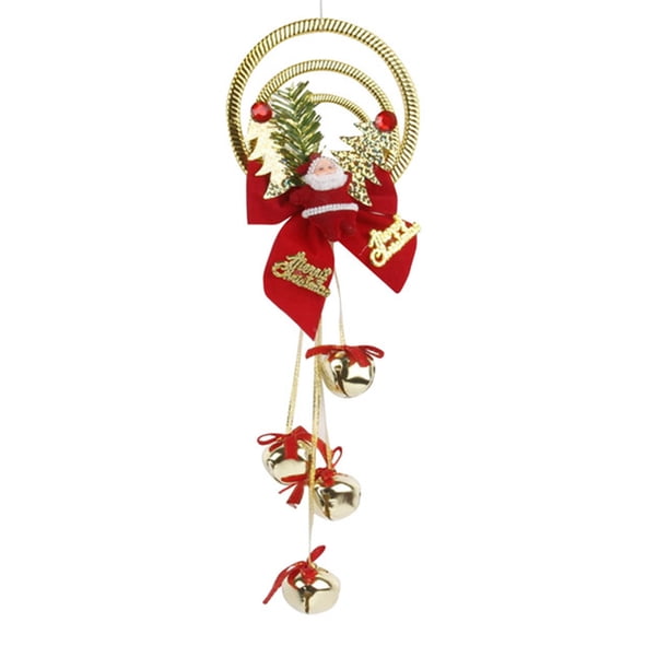 Navidad Tres Anillos Cruz De Hierro Jingle Bells Árbol De Navidad Colgante Adorno Decoración De Navidad Para El Hogar Cateissary HA044569-01