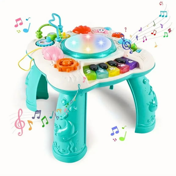 ZHANGHENG Baby & Toddler Activity Learning Table with Lights, Melodies and Story Telling, Infant Musical Learning Table, Baby Toys for 6 to 12-18 Months, Gift for 1 2 3 Year Old Boys & Girls