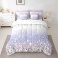 thumbnail image 2 of Homewish Luxury Diamond 7-Piece Bedding Comforter Set,Sequin Peint King Bedding Sets,Pink Purple White Bed Sheets For Kids,Microfiber Bedroom Decor, 2 of 8