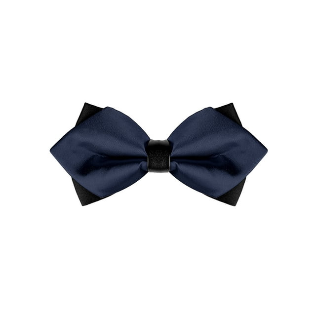 INSPIRE CHIC Corbatas de moño preatadas para hombres en color sólido, cuello, fiesta de bodas, esmoquin, color azul marino, talla única