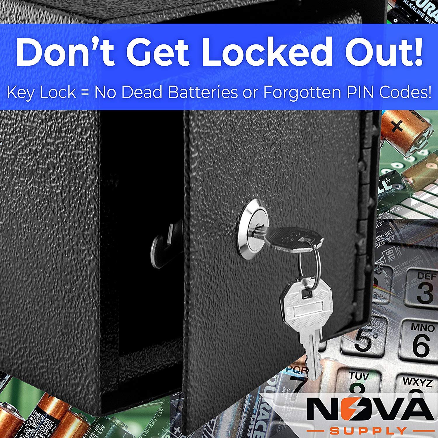 Nova Supply Cash Drop Box 6x6x12 Mountable Cash Drop Box with Tamper