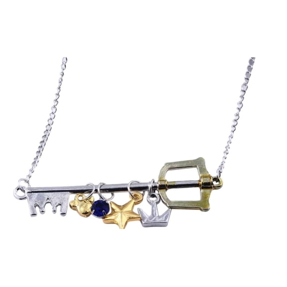 Kingdom Hearts Sora Keyblade And Charms Metal Pendant Necklace