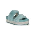 thumbnail image 1 of Bamboo Faux Fur Double Band Rhinestone Platform Sandal 20209, 1 of 6