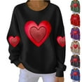 thumbnail image 1 of Yuyuzo Chandails en Molleton pour Femmes Saint-Valentin T-Shirts Graphiques Hauts Décontractés Manches Longues Col Rond Mode Chandail, 1 of 5