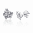 thumbnail image 2 of SilverCloseOut Sterling Silver Teens Small Butterfly Stud Earrings 0.31in, 2 of 9