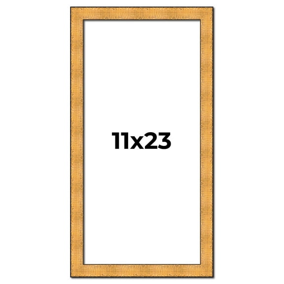 11x23 Frame Gold Rustic Solid Wood Picture Frame | 1.25 Inch Wide Moulding | Rustique Gold