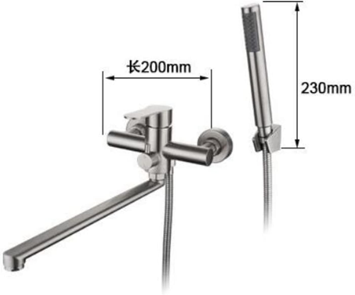 Bathtub Faucet with Handheld Shower Stainless Steel Brushed Bathroom Multi-Function Faucet Bathtub Shower Faucet -B