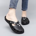 thumbnail image 2 of Women Rhinestone Flat Sandals EVA Garden Sandals Summer Shoes Lightweight, 2 of 8