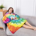 thumbnail image 5 of Oversized Wearable Blanket Hoodie,Colorful Tie Dye Pattern Sherpa Blanket Hoodie with Super Pockets,Super Warm Fuzzy Pullover for Women & Men, 5 of 6