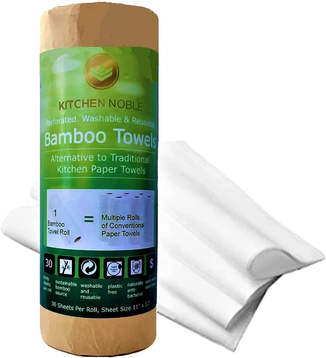 Super Bamboo Paper Towels (30Sheet Roll) Reusable Washable Paper Towels Eco Friendly