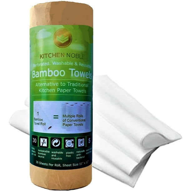Super Bamboo Paper Towels (30Sheet Roll) Reusable Washable Paper