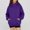Purple, variant on ECHFIPROM Womens Hoodies with Pocket Oversized Long Sleeve Purple Solid Color Casual Womens 1/4 Zip Hooded Daily Basic Top,M