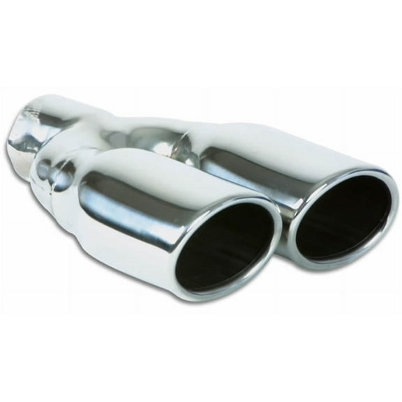 Vibrant Dual 3.25in x 2.75in Oval SS Exhaust Tip (Single Wall Angle Cut Rolled
