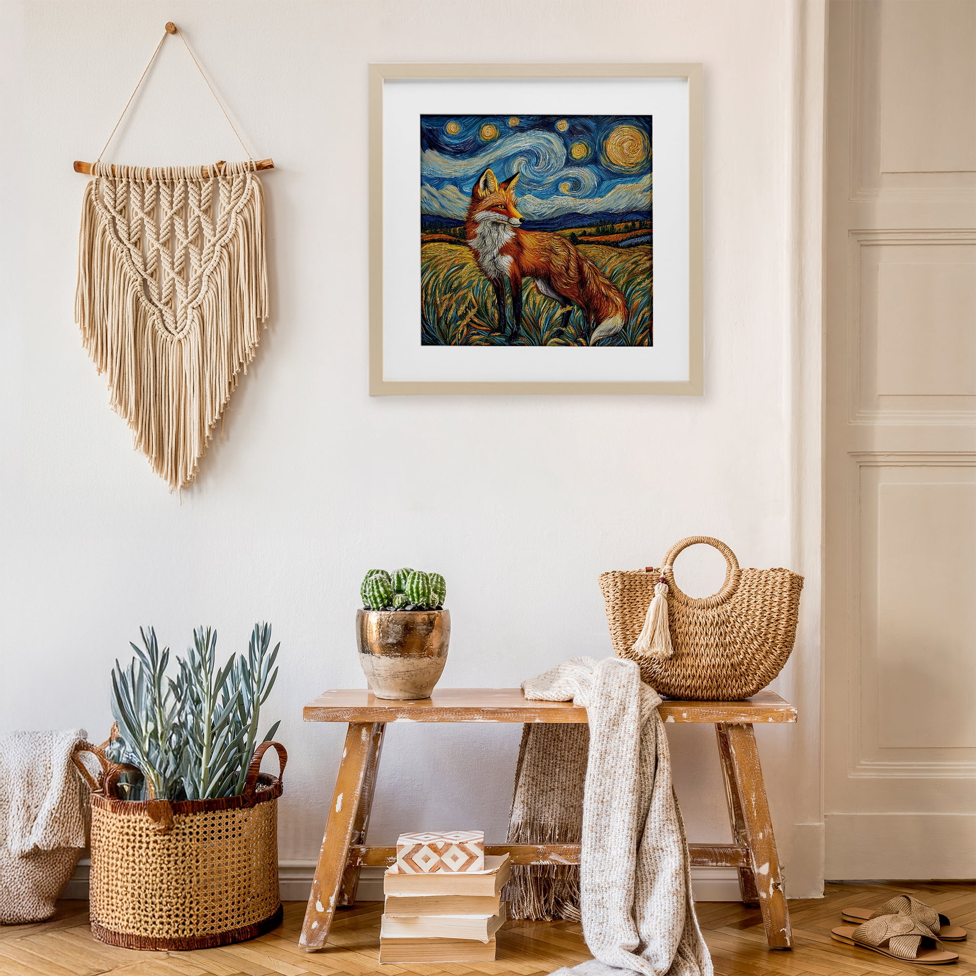 Stupell Industries Swirling Impressionist Fox Birch Framed Print Under Glass, design by The Wands Want