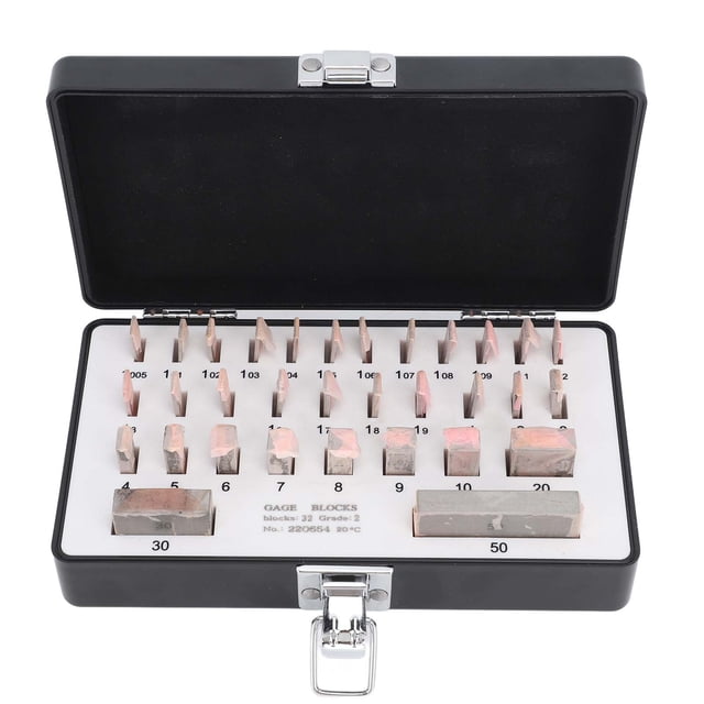 Juego De Bloques Patrón, Juego De Bloques Patrón De 32 Piezas Kit De Bloque De Medición De Calibre Portátil De Acero De Alta Precisión con Estuche