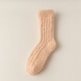 thumbnail image 4 of Women Slipper Socks Solid Color Non Coral Stockings Winter Thermal Cozy Feet Mid Tube Socks Home Sleeping Gifts,Orange, 4 of 4