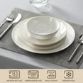 thumbnail image 4 of MALACASA Series JERA, 16-Piece Bone China Dinnerware Set, White with Golden Rim dinner Sets, Service for 4, 4 of 6