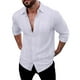 thumbnail image 2 of pstuiky manga larga de hombre, Camisa tipo cárdigan de manga larga con solapa y botones de color liso para hombre tops de invierno para hombre l, 2 of 9