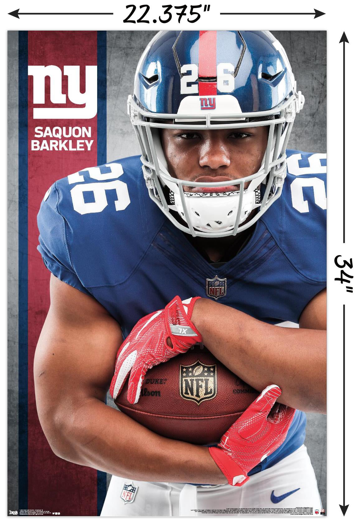 NFL New York Giants - Saquon Barkley 18 Wall Poster, 22.375 x 34