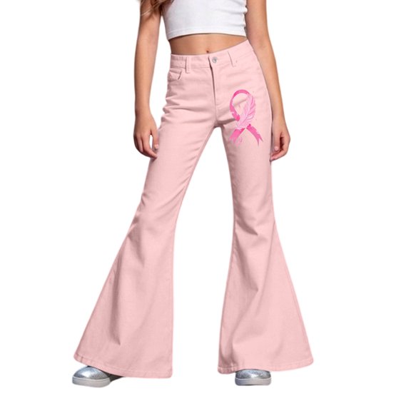 LRen Girls School Uniform Pants Dress Pants Kids School Uniform Slim Fit Casual Preppy Dress with Pockets Casual Trousers Tween Denim Pants Age 11-12 Years
