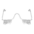 thumbnail image 3 of QccHieUs Rhinestone Glasses Frame Eyeglasses for Party Masquerade Show Festival Birthday, Silver, 3 of 6
