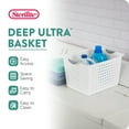 thumbnail image 2 of Sterilite Deep Ultra Nesting Plastic Storage Basket Tote, White (12 Pack), 2 of 11