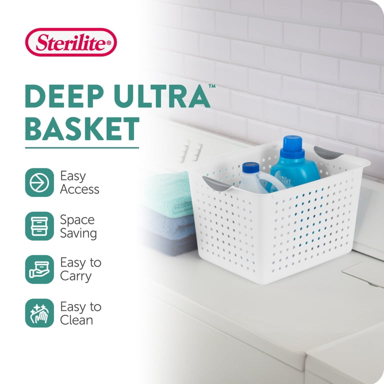 Sterilite 12-Pack Deep Nesting Storage Baskets, Clear photo 2