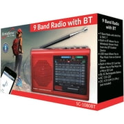Supersonic Portable AM/FM Radio, Red, SC-1080BT-Red
