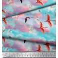 thumbnail image 3 of Soimoi Cotton Duck Fabric Flying Stork & Dove Bird Decor Fabric Printed Yard 42 Inch Wide, 3 of 4