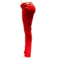 thumbnail image 3 of COSTLY Girl Womens Sexy Satin Solid RED/White Color Skinny Fit Stretch Pants, 3 of 6
