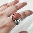 thumbnail image 5 of Natural Sunstone Mens Ring, Fire Sunstone Ring, Sunstone Ring, Silver Jewelry, 925 Silver Ring, Gift, Heavy Mens Ring, Arabic Design, Ottoman Style Ring, Christmas, Turkey Mens Signet Ring, 5 of 8