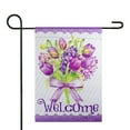 thumbnail image 3 of Northlight Welcome Purple Floral Bouquet Outdoor Garden Flag 12.5" x 18", 3 of 8