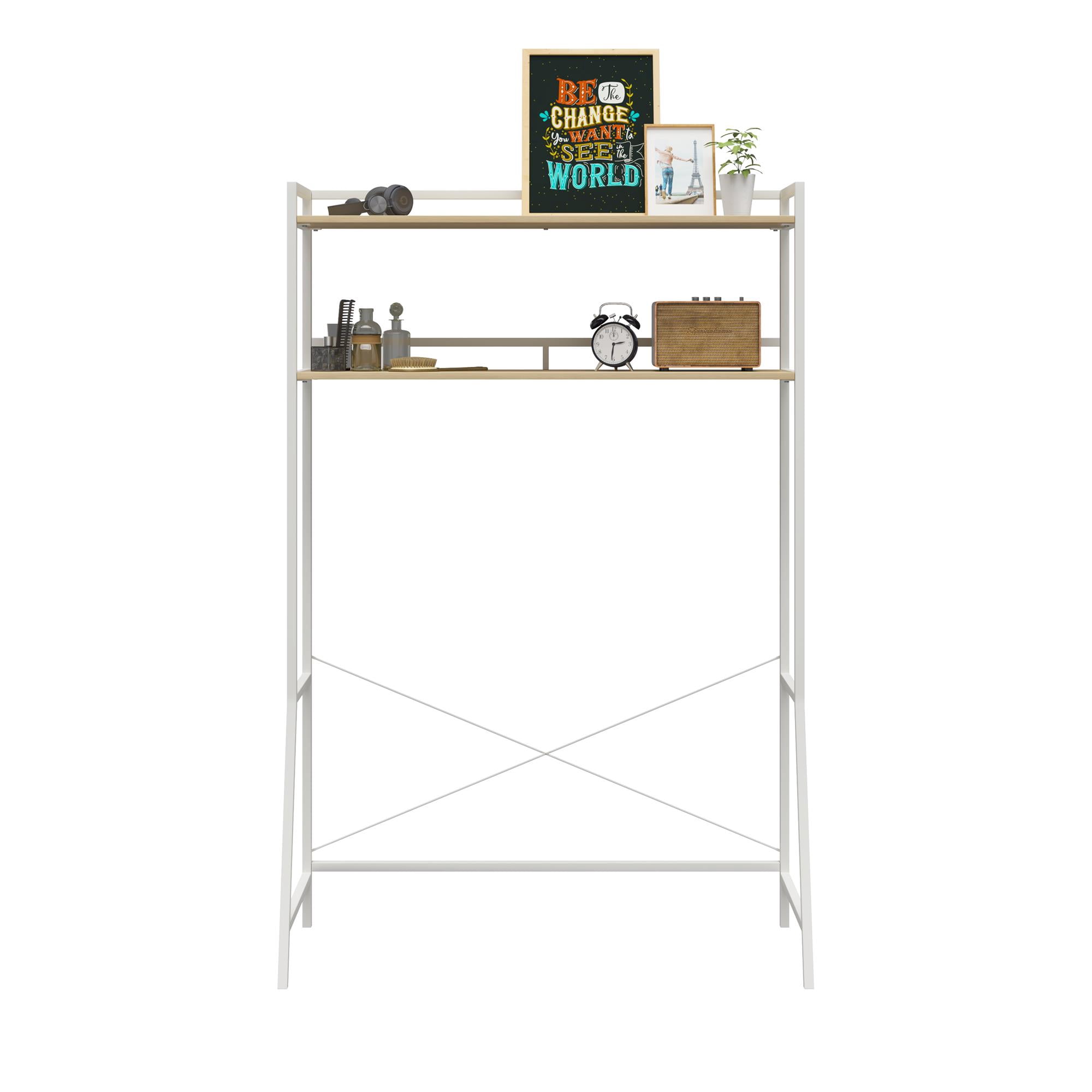 Novogratz Beverly Over-The-Bed Storage for Twin & XL Twin Beds, Blonde Oak/White