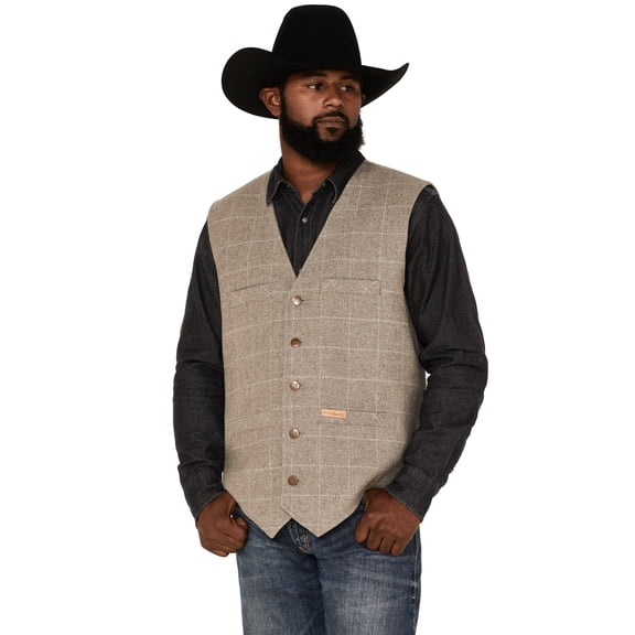 Powder River Outfitters Men's Plaid Print Wool Vest - PRMO98RZZJ