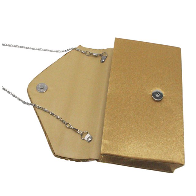 pitrice Women Envelope Bag Rectangular Hasp Rhinestone Stylish Fashionable Business Party Bridal Handbag Birthday Gift Gold