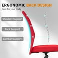 thumbnail image 6 of YYEAN Home Office Chair Ergonomic Mid-Back Mesh Desk Chair Computer Armless Executive Task Chair Lumbar Support Armrests Swivel Rolling PC Chairs Small Meeting for Adults,Red, 6 of 9