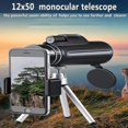 thumbnail image 2 of Telescopio monocular 120x100 con visión nocturna, monoculares para adultos que observan las estrellas, telescopios portátiles de alta potencia bak4 para observación de aves, negro, 2 of 4