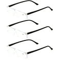 thumbnail image 2 of 3 Pairs Super Lightweight Slim Sleek Rectangular Reading Glasses - Spring Hinge Modern Reader +1.50, 2 of 3