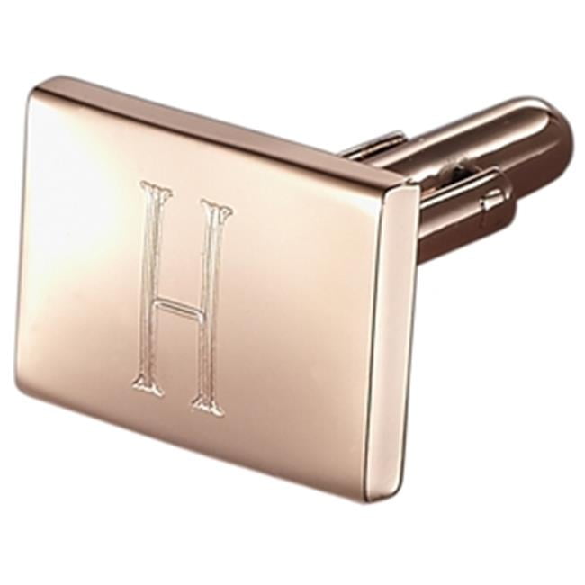 Visol VCUFF905-H Reza Personalized Rose Gold Metal Cufflinks - H
