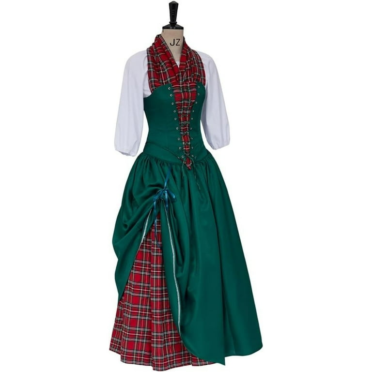 Victorian-Inspired Holiday Caroling Dress - Elegant Plaid Gown for Women -  Walmart.com