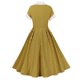 thumbnail image 4 of Vestido de Manga Corta para Mujeres Cremallera de Cuello en V Vestido de Cintura Alta Doble Cepillado de Cuatro Lados Estiramiento, Moda Casual para Mujeres, 4 of 8