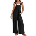 thumbnail image 2 of ZHUGeLI Fashion Women Casual Cold Shoulder Jumpsuit Solid Suspender Jumpsuits Wide Pocket Leg Pant Up to 50% off Clearance, 2 of 7