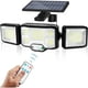 thumbnail image 1 of Luz solar Luz de pared al aire libre Luz LED 3 cabezas 192 LED Detector de movimiento Reflector de seguridad Iluminación IP65 Lámpara con energía solar impermeable, 1 of 5
