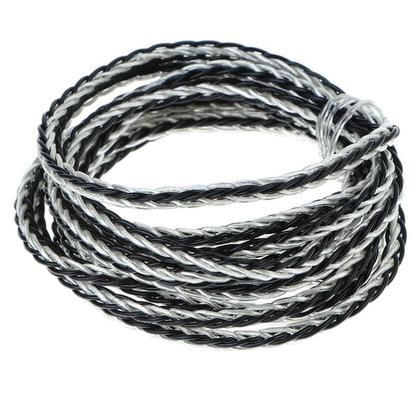 OCC Cable de sonido Para Auriculares Diy De Alambre Chapado En Oro Chapado En Plata Negro y plata